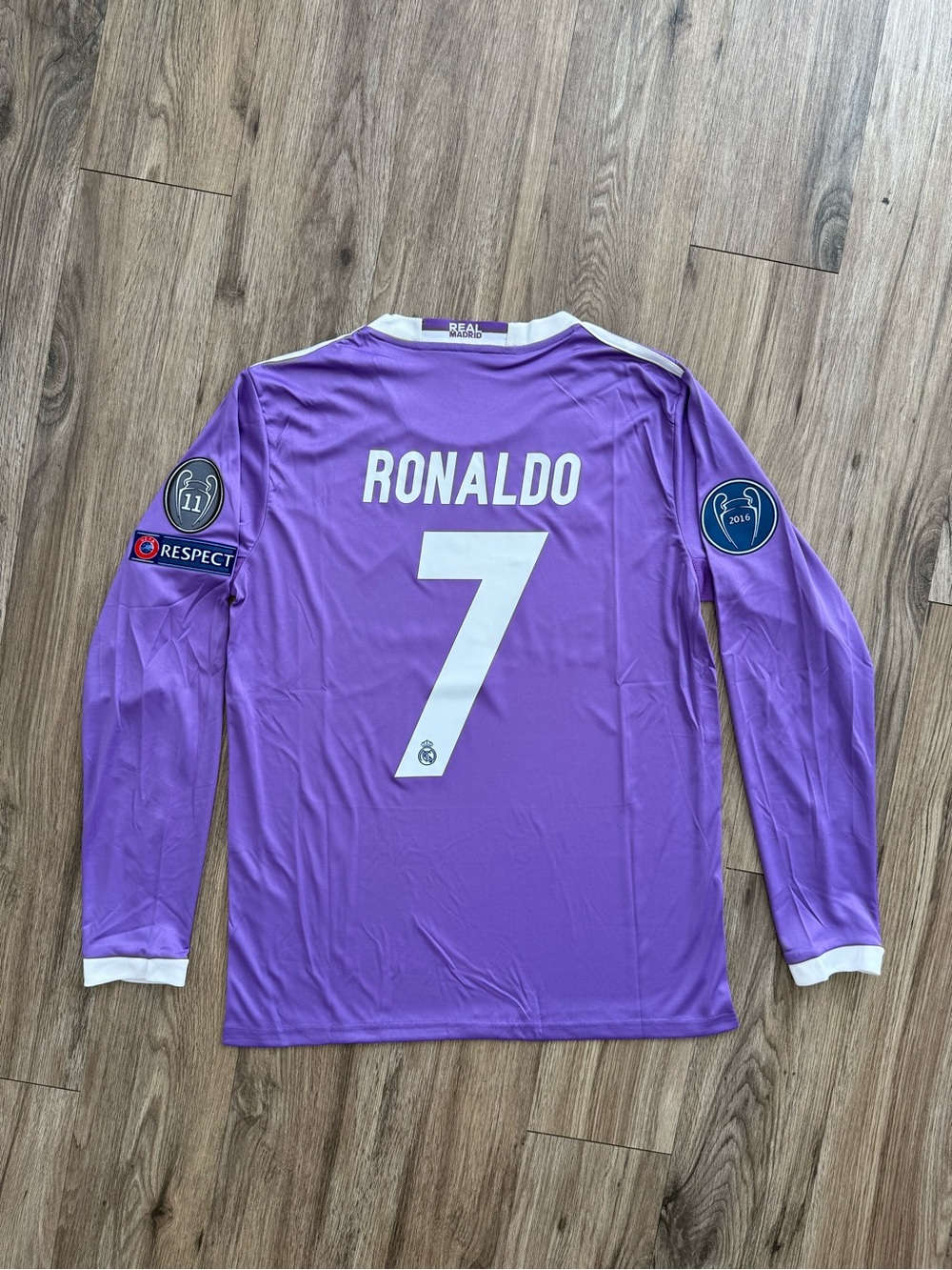 Real Madrid Away 2017 Long-Sleeve Football Jersey - #7 Ronaldo
